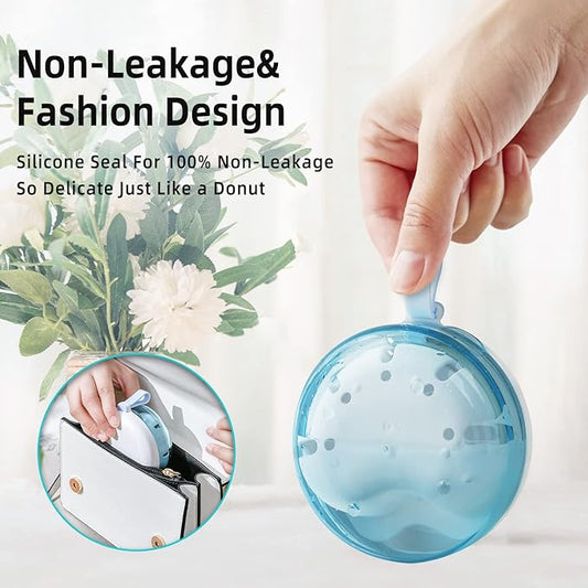 Leak Proof Denture Cup Kit Portable Retainer Case Perfect for Travel, Denture Case Container Cleaning Care for Dentures Aligner Mouth Guard with Denture Brush,Strainer, Removal Tool and Mirror