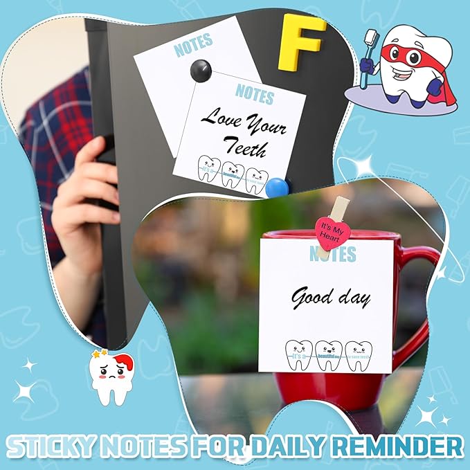 24 Pcs Dental Pen and Notepad Set Cute Tooth Ballpoint Pen Funny Notepad Dentist Assistant Accessories Dental Hygiene Month Gift for Nurse Doctor Medical Christmas Winter School Stationery