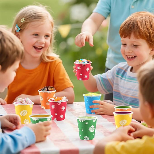 500 Pack 3oz Disposable Paper Bathroom Cups, Colourful Floral Mouthwash Cups for Mouthwash, Parties, Travel, Office, Picnic and Events