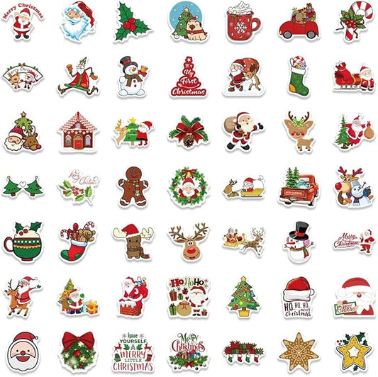 100 Pcs Christmas Stickers for Kids Classroom by Taeekiy,Christmas Party Favors,Cute Happy Holiday Stickers for Water Bottles,Laptop,Phone Etc.Winter Xmas Stickers for Adults Boys Girls