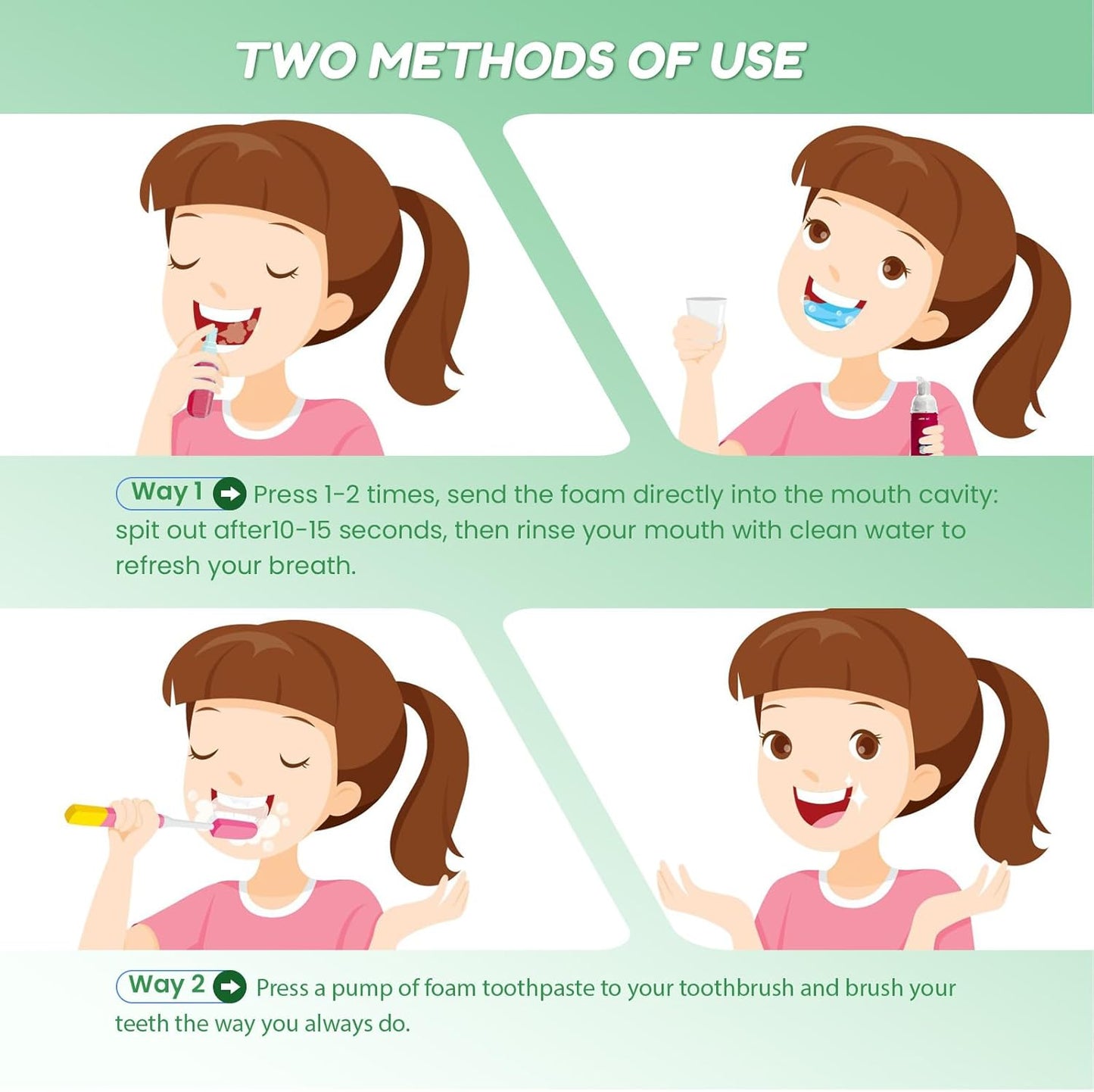 Kids Foam Fluoride Free Toothpaste with Watermelon Mint Flavor, Toddler Natural Teeth Deep Cleaning Toothpaste for U Shaped Toothbrush