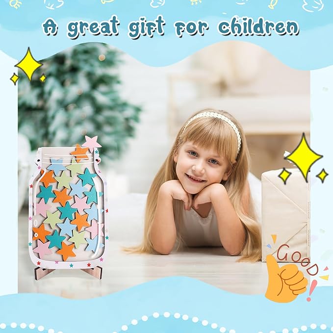 2 Pack Magnetic Reward Jar with Star & Heart, Star Jar Reward System for Kids, Reward Home Kids Incentive Good Home Training for Boys Girls