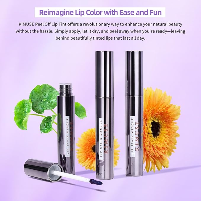 KIMUSE 5 Colors Lip Stain Masque - Long-Lasting Waterproof Lip Tint, Smudge-Proof Matte Lip Stains for All-Day Wear, Transfer-Resistant Lip Makeup