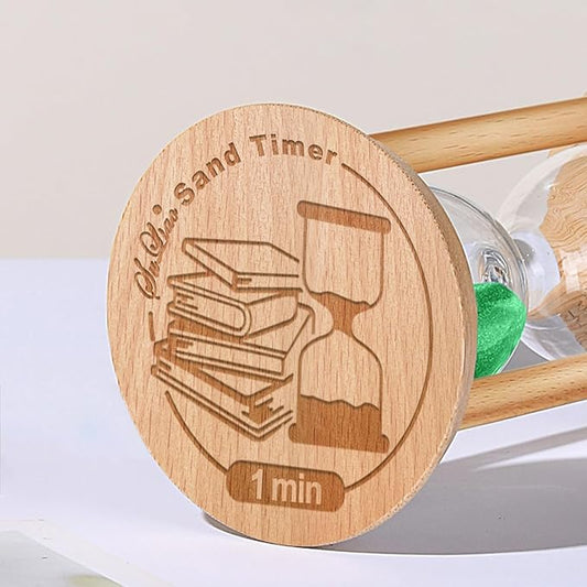 SuLiao Wooden Sand Timer 1 Minute Hourglass, Wood Turquoise Sand Clock, Small Watch 1 Min Timer, Hour Glass Sandglass for Home, Reloj De Arena, Office, Decorative, Game, Classroom