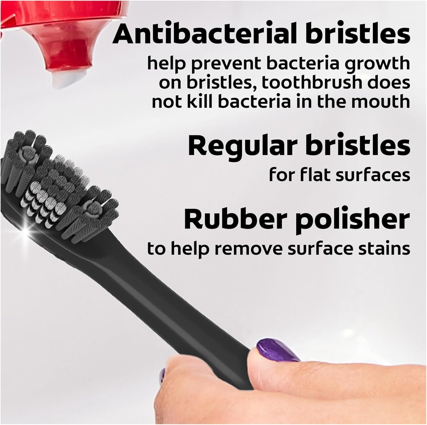 Colgate 360 Power Charcoal Toothbrush Heads | Soft Bristles | Rubber Polisher | For 360 Battery Toothbrush | Pack of 12