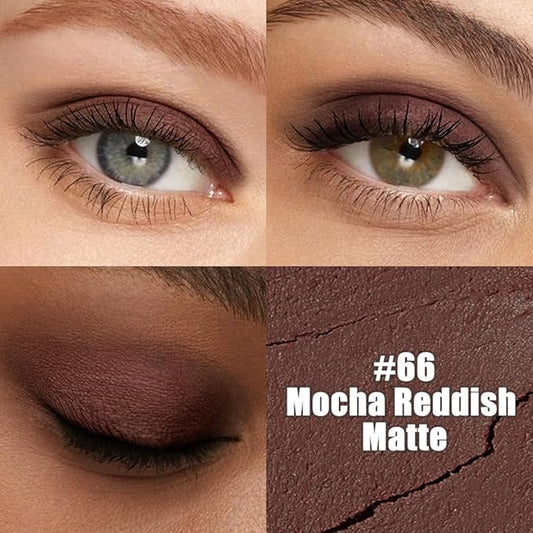 evpct Chocolate Matte Cream Eye Shadow Sticks Brightener Pencils for Women, Rich Chocolate Silky Eyeshadow Applicator Stick Pen Waterproof, Blendable Crease-Proof Stick Eyeshadow Matte Eye Makeup 66