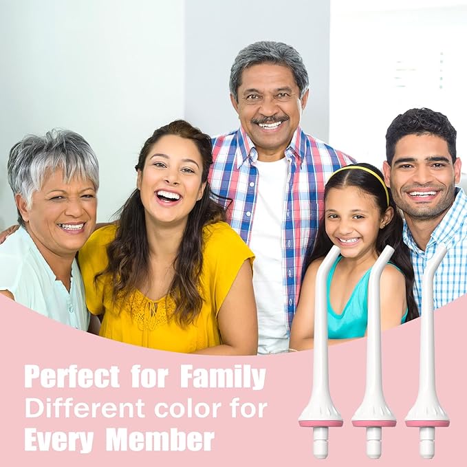 3 Pack Water Flosser Replacement Tips for Oralfree, Nicwell, Nicefeel, COSLUS, Oral Irrigator Jet Tip Nozzel fits for Mospro, Zerhunt Water Flosser, White