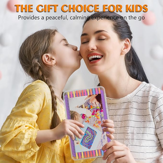 Sensory Fidget Toys for Kids Toddler Boys ,Sensory Activity Board for Stress Anxiety Autistic ADHD, Calm Down Travel Airplane Essentials Toys for 3+ Year Old, Stuffers Gifts for Teen Girls