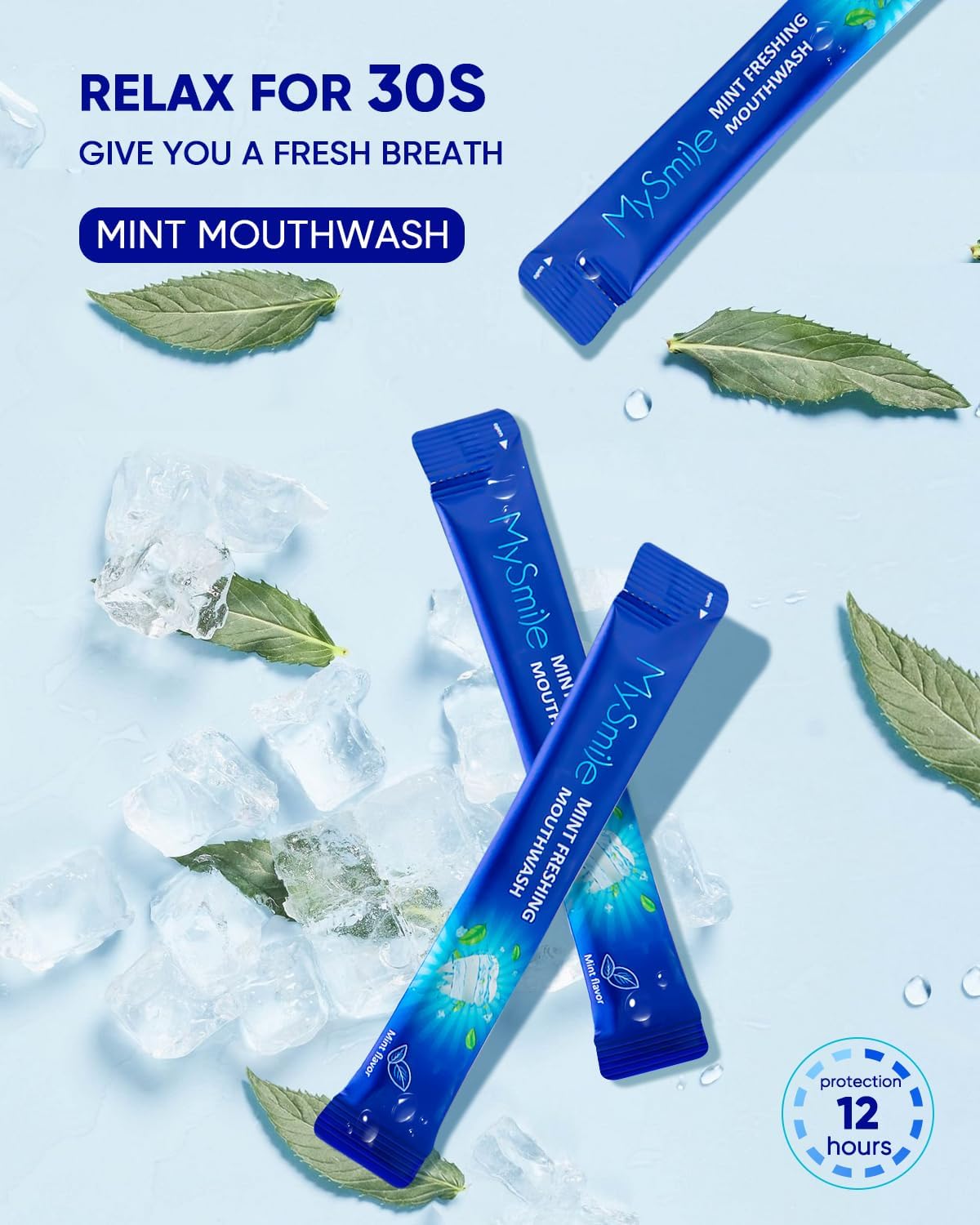 MySmile LP221 UVC Sterilizable Cordless Water Flossers Mouthwash Alcohol Free, Fresh Mint, 60 Uses