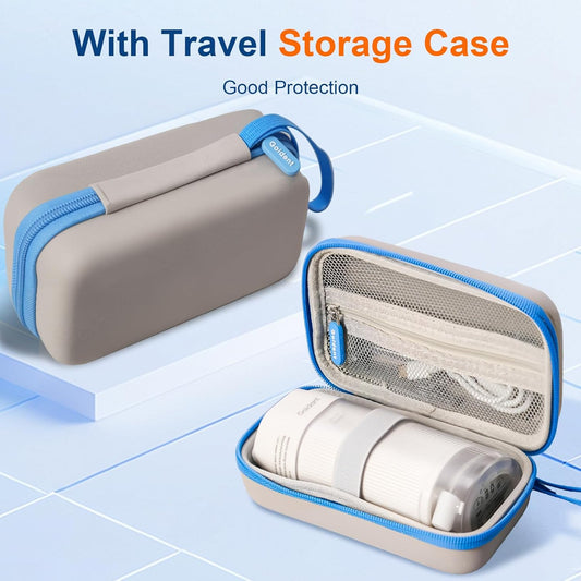 Portable Water Flosser for Teeth with Exquisite Travel Case, Cordless Rechargeable Mini Oral Irrigator with Removable Tank, IPX7 Waterproof, 4 Modes & 4 Jet Tips for Tooth Cleaning (White)