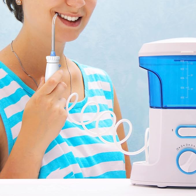 BBTO Oral Hygiene Accessories Standard Water Hose Plastic Handle with Water Flosser Replacement Jet Tip, Compatible with Waterpik Oral Irrigator WP-100 WP-300 WP-660 WP-900 (4 Pieces)