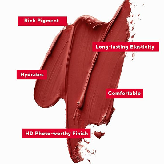 Mirabella - Sealed with a Kiss Full-Coverage Moisturizing Lipstick, Richly Pigmented, Creamy Lip Makeup, Hydrating Mineral-Based Lip Color with Antioxidant Vitamin E, Shine Shades, Coral Crush