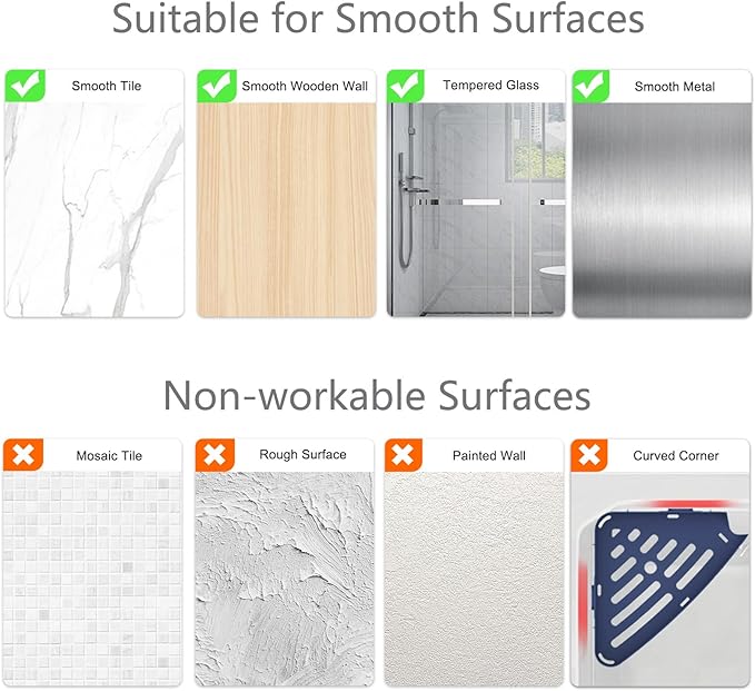 Sotfamily Shower Caddy Corner, 4 Pack Adhesive Corner Shower Shelves for Bathroom Organizers and Storage, Rust Free Plastic Rack for Bathroom Accessories & Decor, Navy