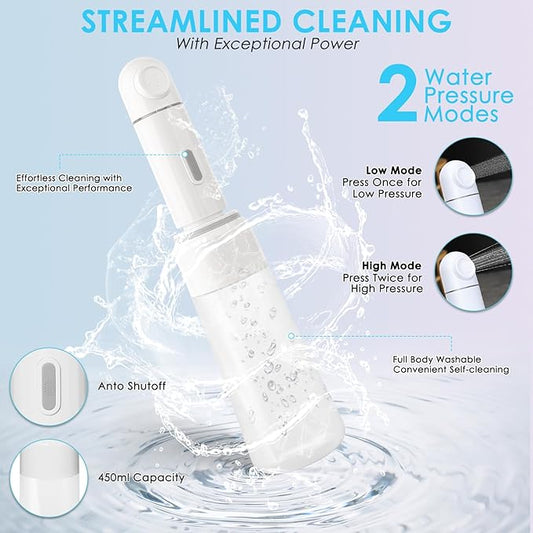 Portable Bidet for Travel, 450ML Electric Peri Bottle with Dual Spray Modes, 360° Nozzle, USB Rechargeable, Waterproof for Personal Hygiene Cleaning, Postnatal Care, Perineal & Hemorrhoid Treatment