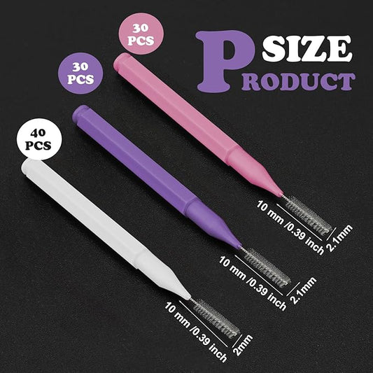 Patelai 100 Pieces Braces Brush for Cleaner Interdental Brush Toothpick Dental Tooth Flossing Head Oral Dental Hygiene Flosser Toothpick Cleaners Tooth Cleaning Tool(Pastel Colors,Mixed Size)