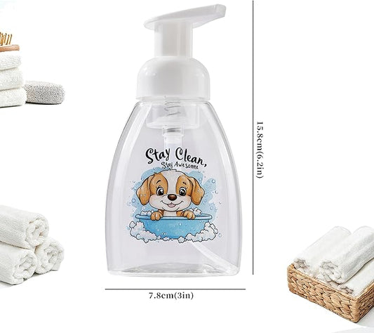 2PCS Foaming Soap Dispenser, DQELFA Foam Hand Soap Dispenser Pump Bottles, Refillable Plastic Foam Dispenser for Soap, Kitchen, Bathroom (8oz,250ml)