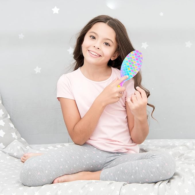 Kids Hair Brush Girls, Toddler Wet Dry Detangling Hair Brush for Curly Thick Hair Pain-Free Comb Girls Kids Women Unicorn Mermaid