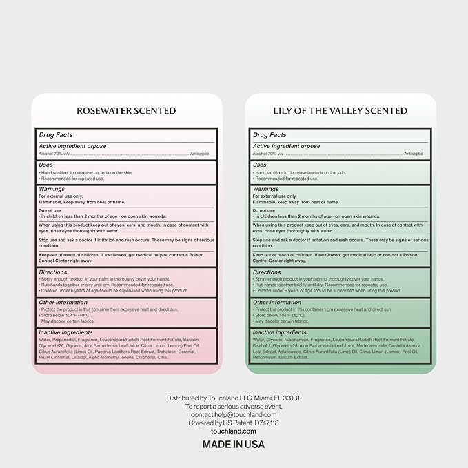 Touchland Glow Mist + Gentle Mist + White Mist Case, Scented and Stylish Hydrating Hand Sanitizer Spray Bundle, Travel Size Friendly