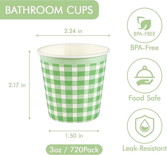 LITOPAK 720 Pack 3 oz Paper Cups, Colorful Disposable Bathroom Cups, Small Mouthwash Mugs for Home, Bathroom, Picnic, Party, and Events