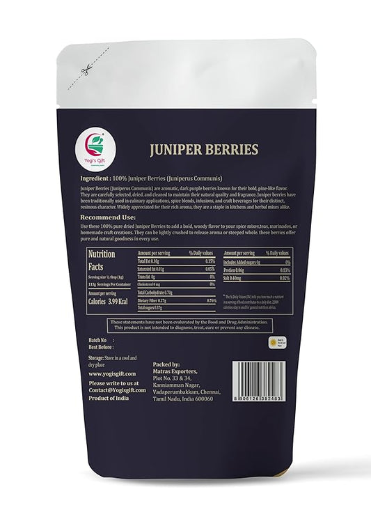 Juniper Berries 4 oz – juniper berries whole for Cooking, Spice Blends, Pickling & Herbal Uses – Bold, Aromatic Flavor – 100% Natural & Pure – By Yogi’s Gift®