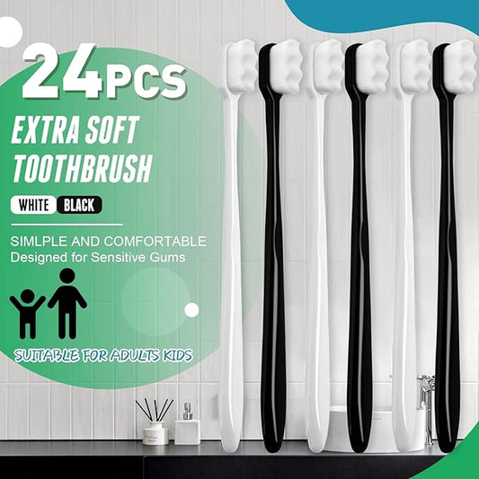 24 PCS Nano Toothbrush, Soft Bristle Toothbrush, Extra Soft Toothbrushes for Adults, Ultra Soft Toothbrushes With 20000 Micro Bristle for Pregnant Women, Elderly, Gum Recession, Protect Fragile Gum