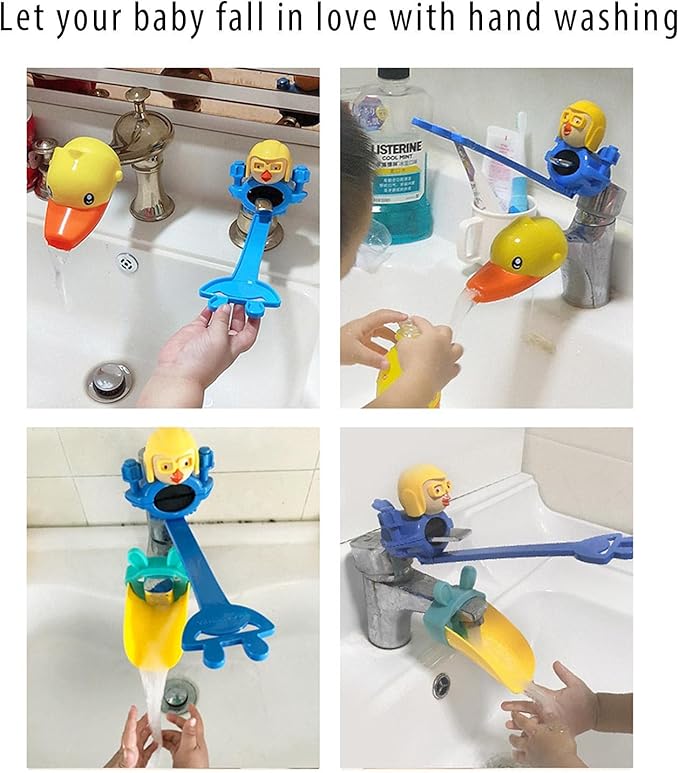 Naysku Cartoon Faucet Extender, Safety Faucet Extender for Children Toddler Kids Hand Washing Baby Kids Hand Wash Helper Bathroom Sink, Silicone Faucet Extender Extender