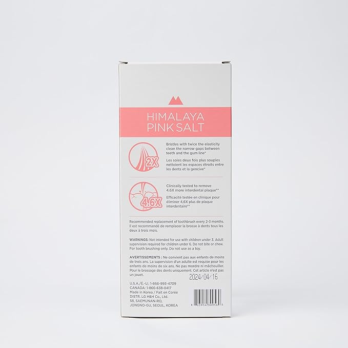 HIMALAYA PINKSALT Natural Toothbrush 4 Count - Medium Toothbrushes for Adults, Plaque Remover for Teeth, Tapered Bristles Gentle on Teeth and Gum, Deep Clean Toothbrush