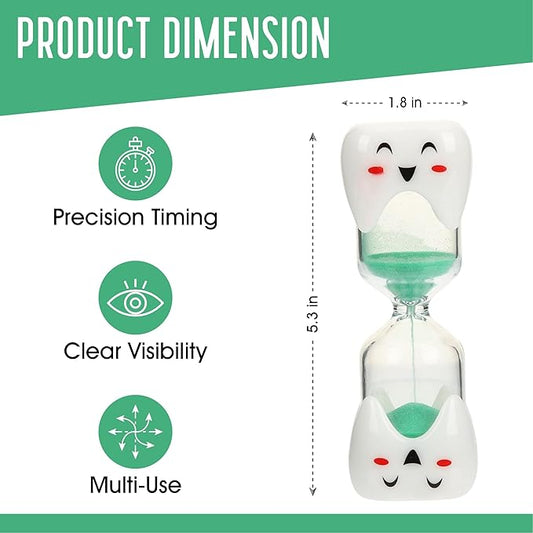 2 Minute Toothbrush Sand Timer for Kids - Single Large Pack Smiley Hour Glass