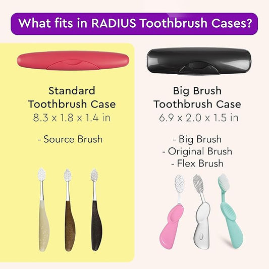 RADIUS Toothbrush Travel Case for Standard Brush, BPA-Free Recycled Plastic, Portable for Bathroom, School, Home, Camping - Mint (FITS ALL CONVENTIONAL TOOTHBRUSH SOURCE TOOTHBRUSH)