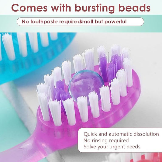 YIBLBOX 5 in 1 Toothbrush & Floss,5 in 1 mini Toothbrush & Floss & Tongue Scraper & Toothpick Set,Disposable Toothbrushes with Toothpaste, Portable Oral Care for Travel Work