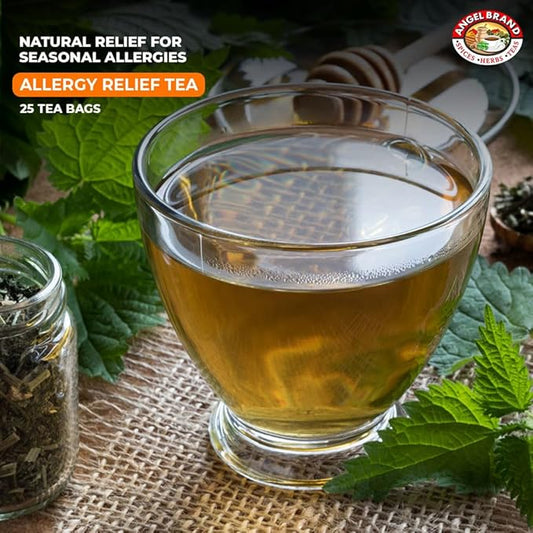 Angel Brand Allergy Relief Tea – Herbal Tea, 25 Tea Bags – Tea for Allergy Care, Cough Relief &