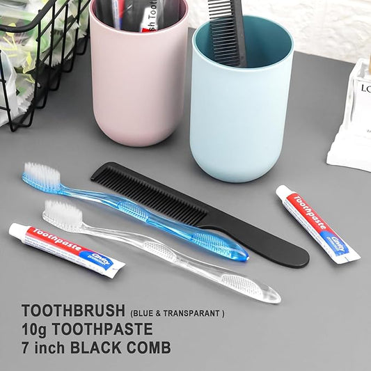 200 Pack Disposable Toothbrushes with Toothpaste and Comb for Homeless Individually Wrapped,10g Travel Toothpaste,7inch Black Hair Comb