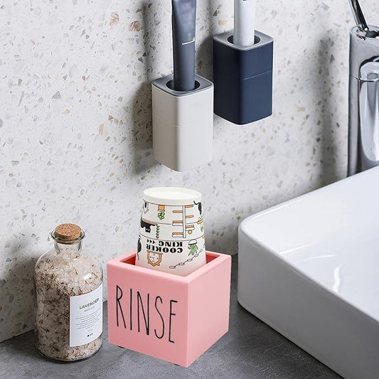 Pink Acrylic Dixie Cup Dispenser, Disposable Paper Cup Dispenser Storage Holder, 3/5 oz Dixie Cup Holder, Bathroom Paper Cup Rinse Organizer, Disposable Cup Caddy, Water Dispenser Cup Holder