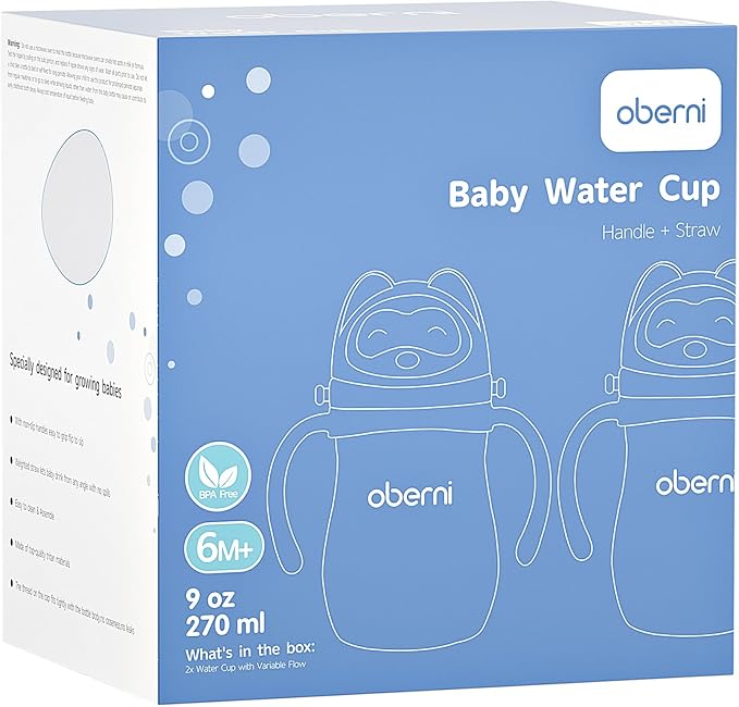 No Spill Sippy Cups, Double Sealing Leakproof Water Bottle with Weighted Straw and Non-Slip Handle for Toddler 1-3 Years, Tritan Baby Cups 12+ Months, 270ml/9oz (2Pack,Pink)