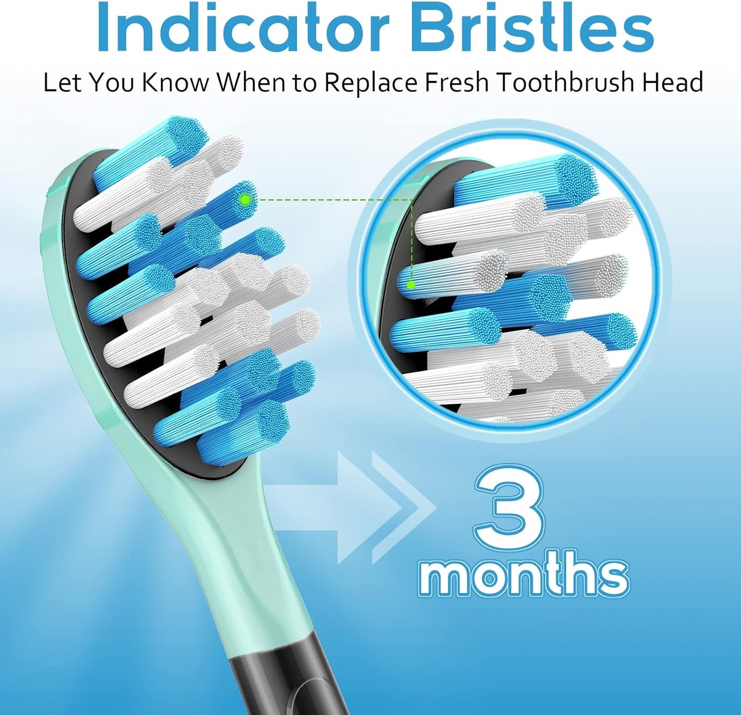 Aoremon Replacement Toothbrush Heads for Philips Sonicare C3 Premium Plaque Control HX9044/65 G3 Gum Care HX9054/65 W3 4100 5100 6100 7500 C1 C2 Flexcare Diamondclean HealthyWhite, 6 Count, Black