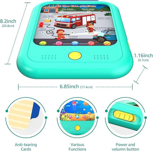 Kids Learning Tablet Educational Learning Pad for Toddlers 2-5 to Learn Alphabets, Numbers, Foods, Time, Music, Talking Cards for Toddlers,Learning Educational Toy Kids Gifts