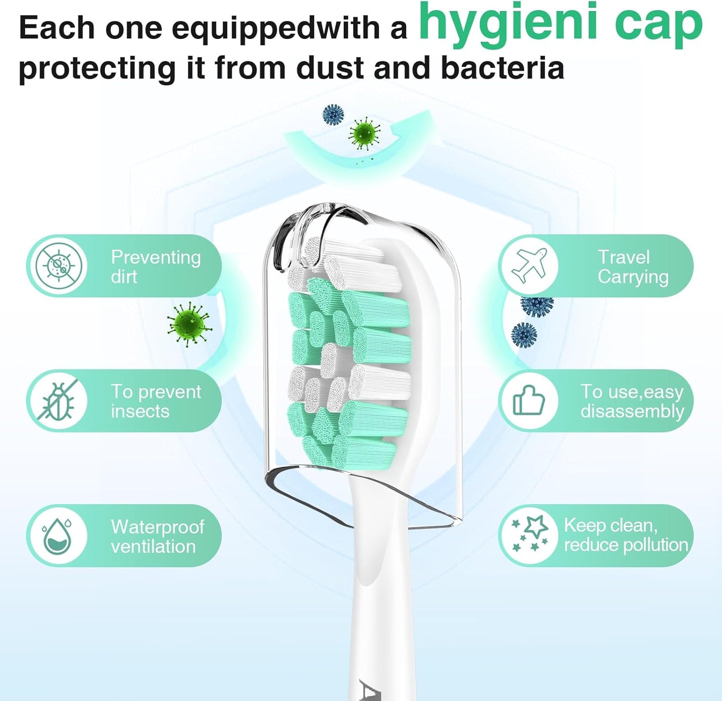 Aoremon Replacement Heads for Philips Sonicare C2 C1-4Pcs Brush Heads Compatible with All Phillips Sonicare Click-on Eltectric Toothbrush Model