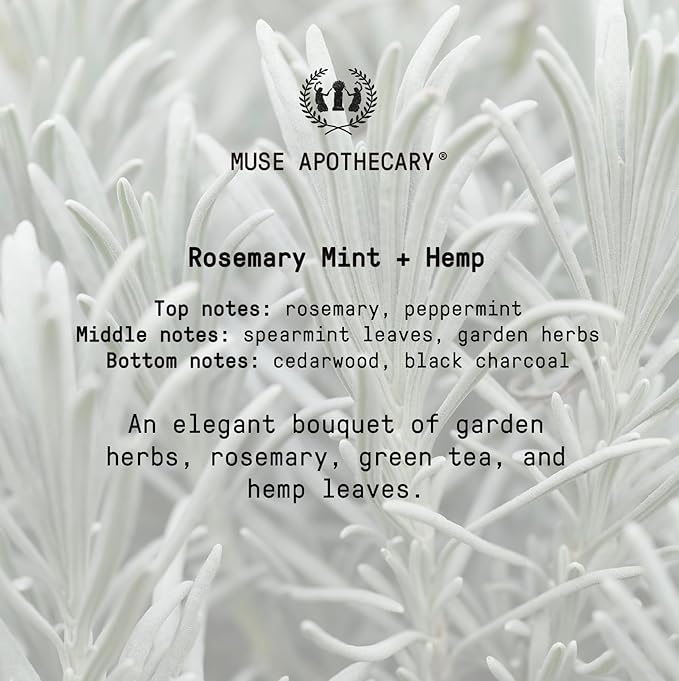 Muse Apothecary Hand Ritual - Aromatic and Nourishing Hand Soap, Infused with Natural Aromatherapy Essential Oils - USDA Certified Biobased - 16 oz, Rosemary Mint + Hemp