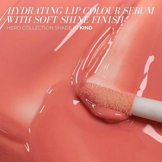 FITGLOW Beauty Lip Colour Serum | Hydrating Lip Gloss | Plumping Anti-Aging Lip Treatment | Natural Shine with Pomegranate Sterols & Collagen | Buildable Color for Dry Chapped Lips | Kind - 10g