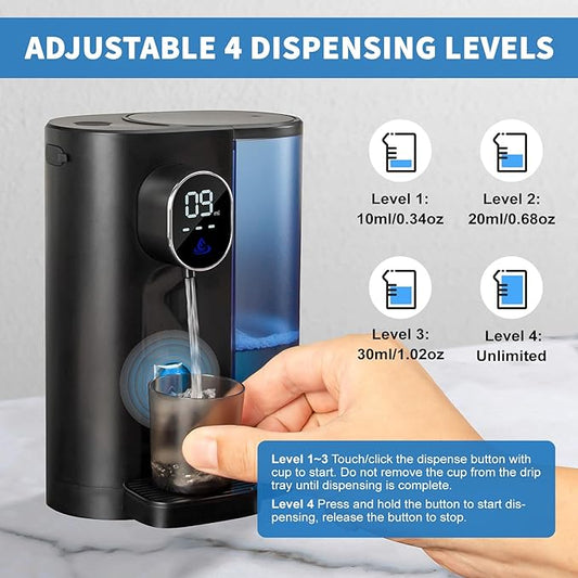 Automatic Mouthwash Dispenser for Bathroom: 20.3Oz Mouth Wash Dispensers with Magnetic Cup Holder, 4 Levels, Wall Mounted, Electric Auto Mouthwash Dispenser for Kids Adults, Bathroom Accessories Black