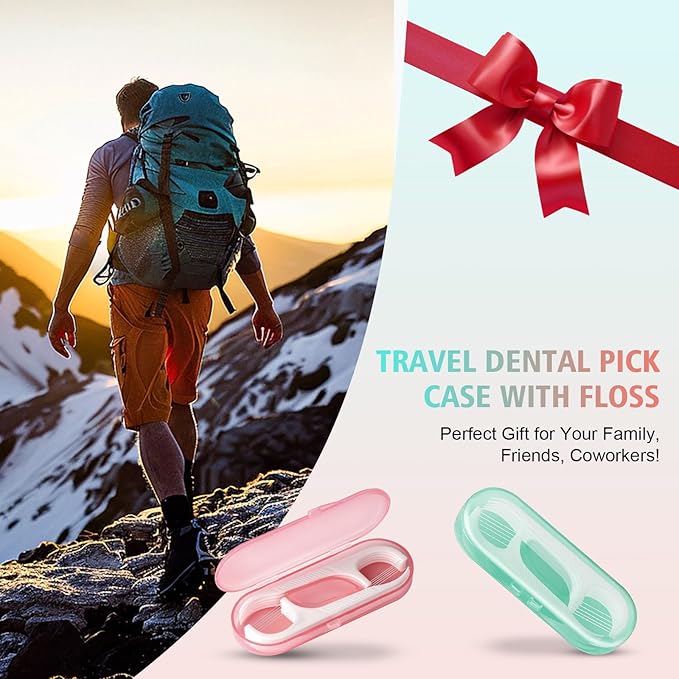 Travel Floss,160 PCS Portable Flossers Dental Picks,16 Pack Individually Cases with Flossing Pick,Floss Sticks for Adults Teeth Cleaning, Sealed Storage Ideal for Family, Hotel, Trip