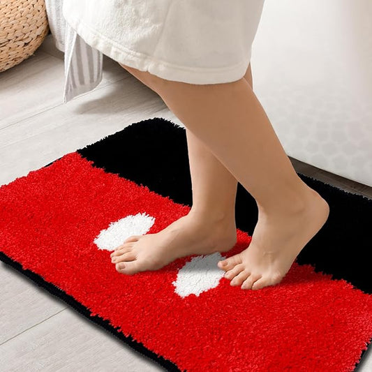 Mouse Eyes Bath Mat for Bathroom Non Slip, Kids Bath Rug - Soft, Plush Microfiber Bath Rug, Cute Bathroom Rugs Machine Washable (Christmas, Birthday)