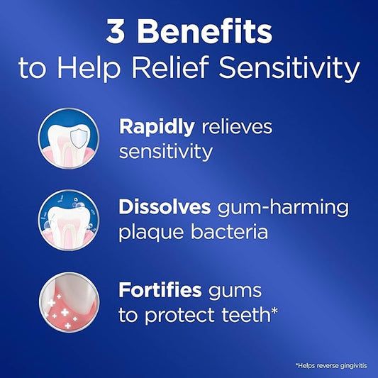 Crest Sensitive and Gum Toothpaste 4.8 oz (3 Pack), Relieves Sensitivity, Strengthens Gums, Anticavity, Clinically Proven, Antibacterial Toothpaste