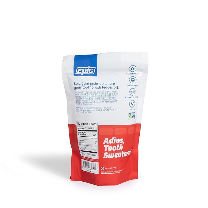 Epic 100% Xylitol Cinnamon Chewing Gum - Sugar Free, Aspartame Free Dental Gum - Supports Oral Health & Fresh Breath - 500 Pieces