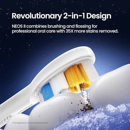 Soocas NEOS II Ultimate Set - Electric Toothbrush with Water Flosser, Sonic Electric Toothbrush for Adults, Portable for Travel, Deep Clean for Implants & Braces, Healthier Gums, Pearl White