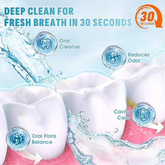 Mouthwash Travel Size – Individually Wrapped Portable Packets, Alcohol-Free & Fluoride-Free, On-The-Go Oral Hygiene for Fresh Breath Anytime(5 Flavors) (120 Pack)