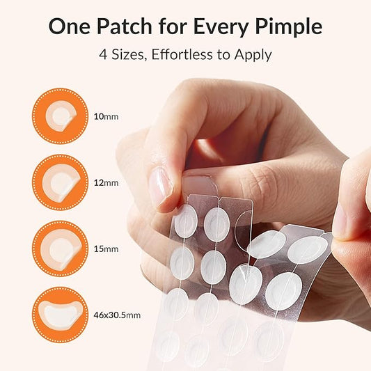 Korean Pimple Patches – 4 Size Invisible Acne Stickers with Salicylic Acid & Hydrocolloid Miracle Patches for Pimples Zit Stickers Blemish Dots Pimple Stickers for Face - 36 Count