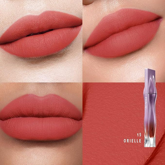 NEBULA VELVET LIP CREAM-Long Lasting Lip Stain, Waterproof and Transferproof Lip Tint, Matte Finish, Smooth Out Lip Lines, Lightweight & High Coverage, Stocking Stuffers (15 ORIELLE)