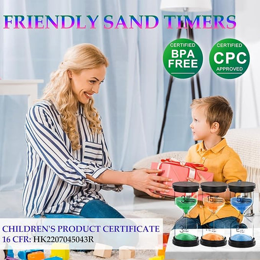 SuLiao Hourglass Sand Timer 15 Minute: Plastic Sand Clock, Purple Sand Watch 15 Min, Colorful Reloj De Arena 15 Minutos, Large Hour Glass Sandglass for Kids, Games, Home, Classroom, Kitchen, Decor
