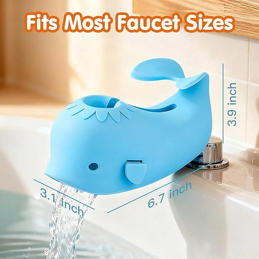 Skyroku Toddler Faucet Extender & Blue Bathtub Spout Cover, Sink Extender with Temperature Sensor for Bathroom Sinks, Kitchen, Bathtubs, Bundle and Save!